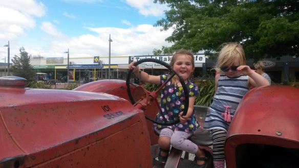 Twizel does have a town square of sorts, with a playground and a public toilet surrounded by shops.  Hurray for kid-friendly NZ, where even the small towns have good playgrounds.